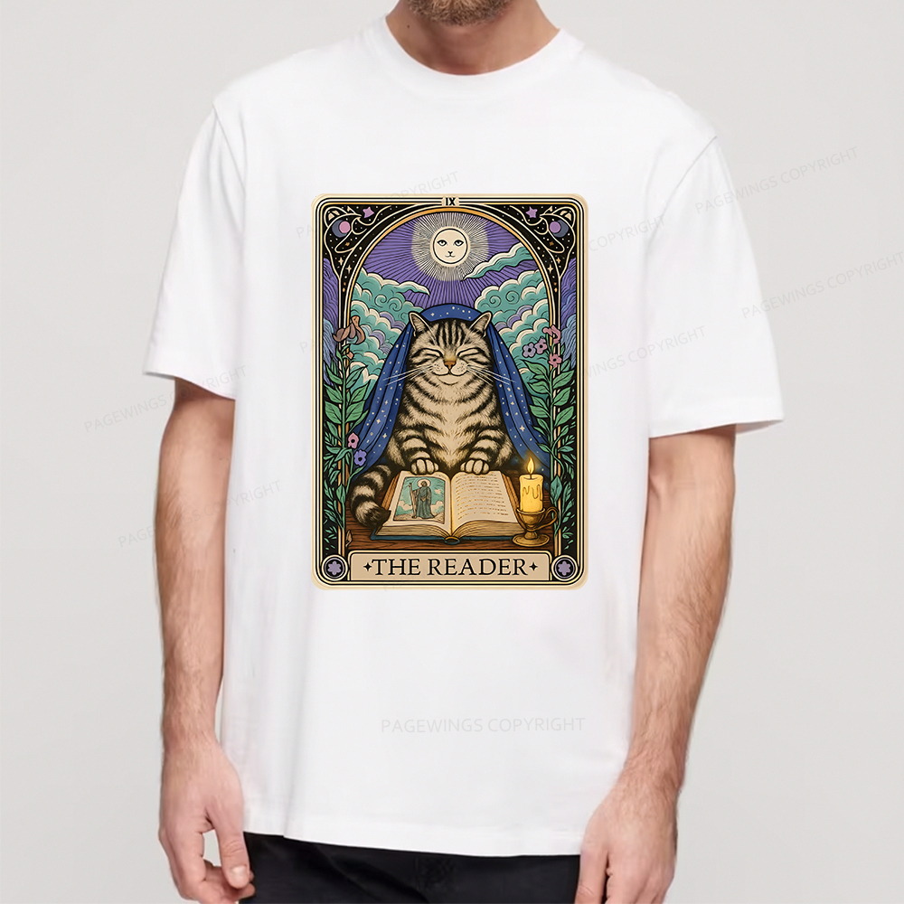 Pagewings The Reader Cat Tarot Cards Unisex Classic T-shirt