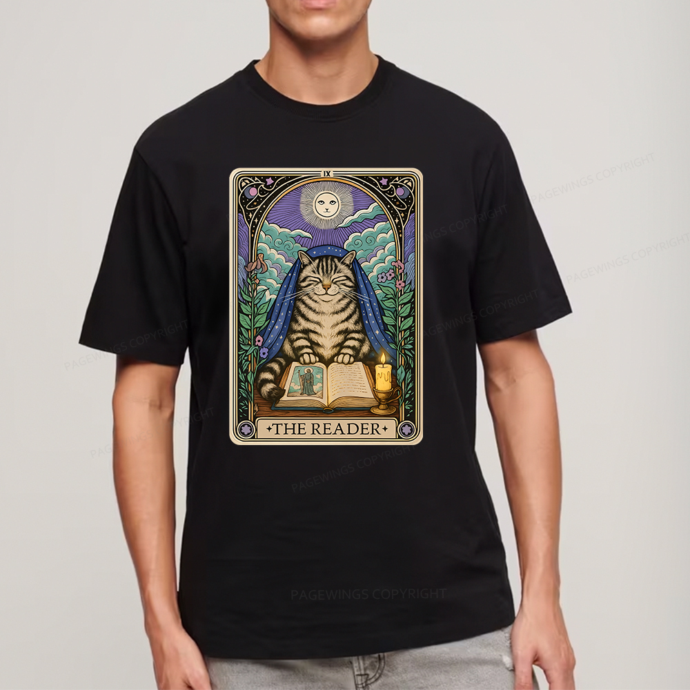 Pagewings The Reader Cat Tarot Cards Unisex Classic T-shirt