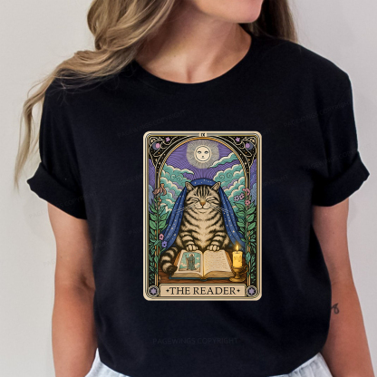 Pagewings The Reader Cat Tarot Cards Unisex Classic T-shirt