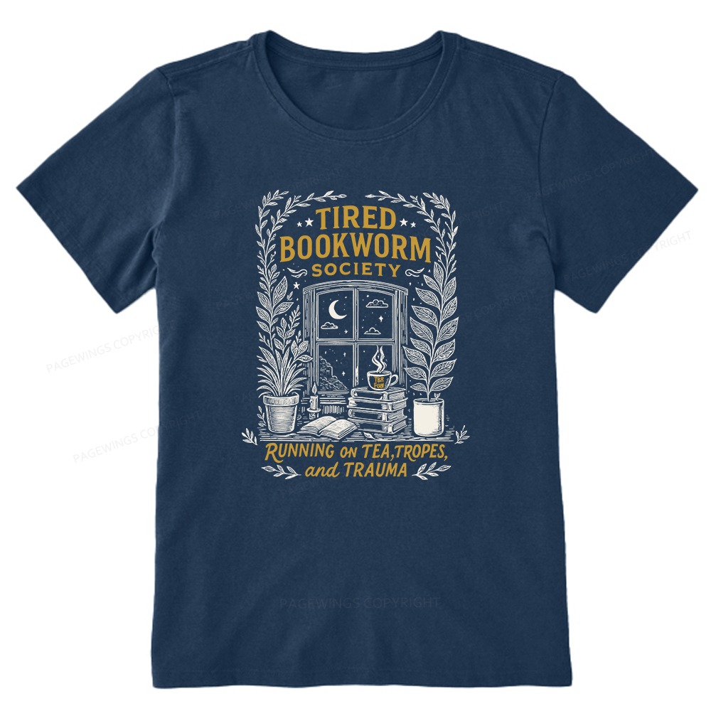 Pagewings Tired Bookworm Society Unisex Classic T-shirt