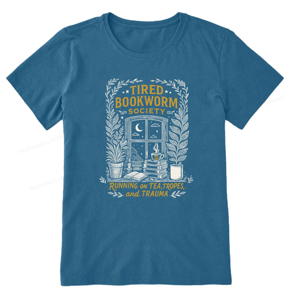 Pagewings Tired Bookworm Society Unisex Classic T-shirt