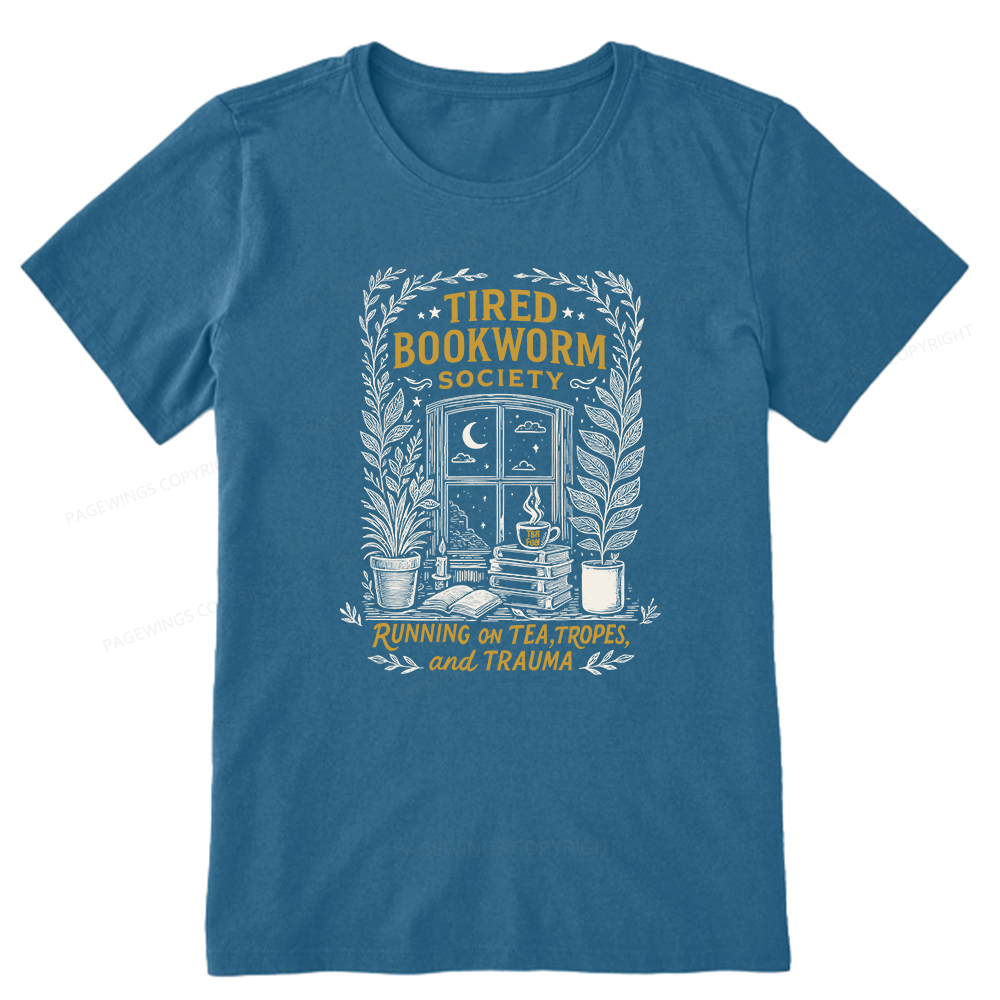 Pagewings Tired Bookworm Society Unisex Classic T-shirt