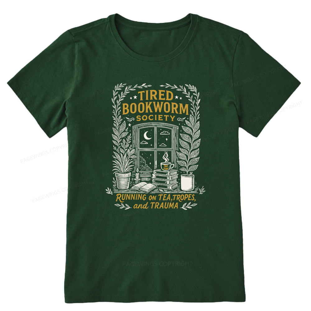 Pagewings Tired Bookworm Society Unisex Classic T-shirt