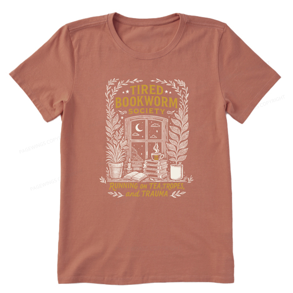 Pagewings Tired Bookworm Society Unisex Classic T-shirt