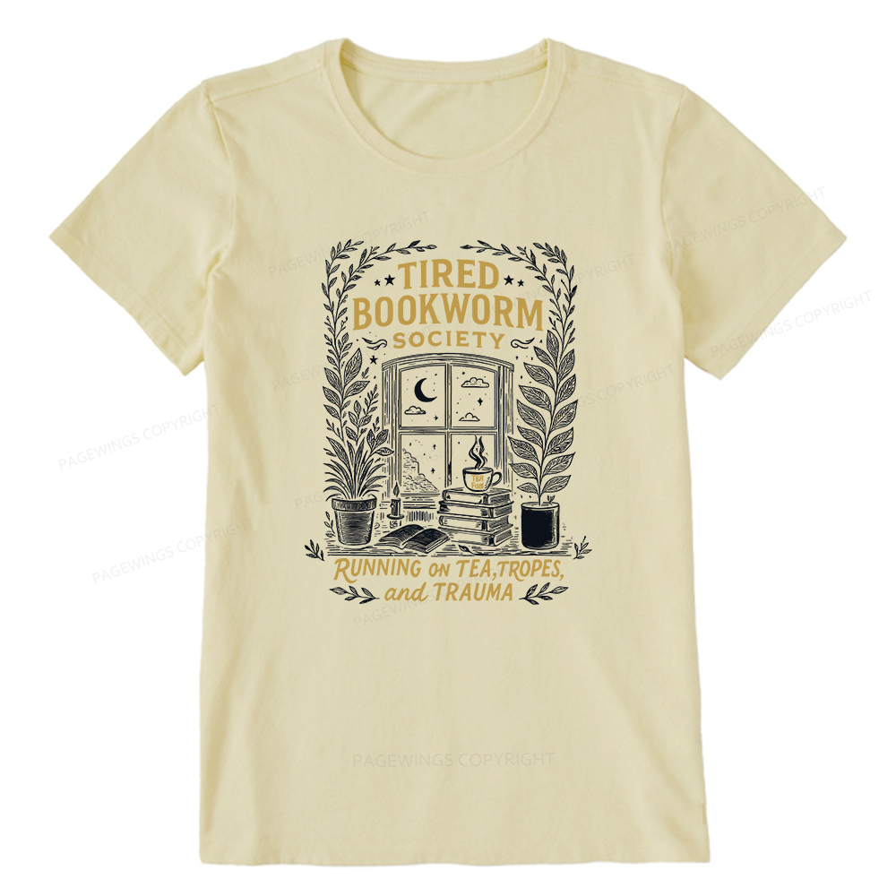 Pagewings Tired Bookworm Society Unisex Classic T-shirt