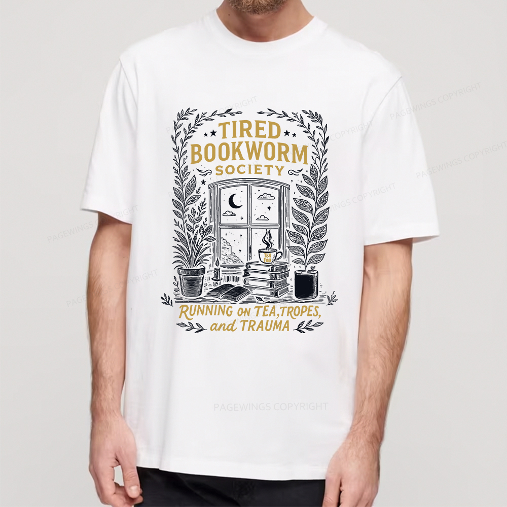 Pagewings Tired Bookworm Society Unisex Classic T-shirt