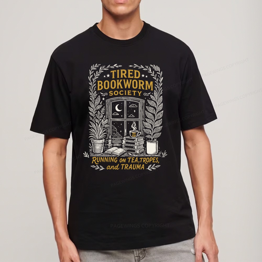 Pagewings Tired Bookworm Society Unisex Classic T-shirt