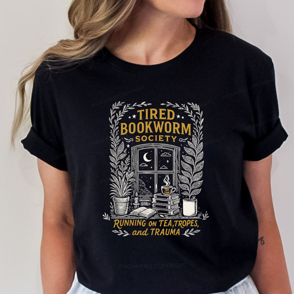 Pagewings Tired Bookworm Society Unisex Classic T-shirt