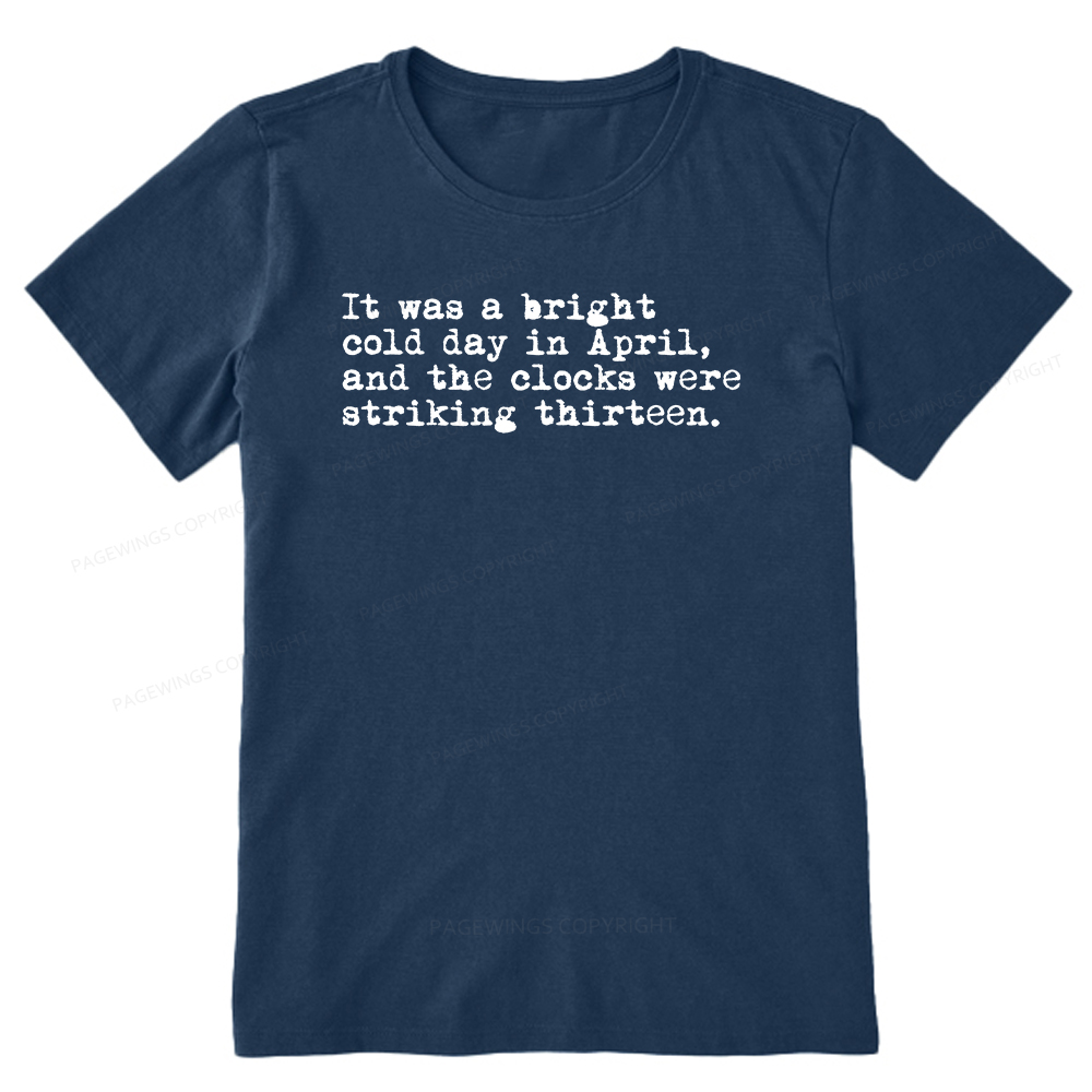 Pagewings Orwell It Was A Bright Cold Day In April Unisex Classic T-shirt