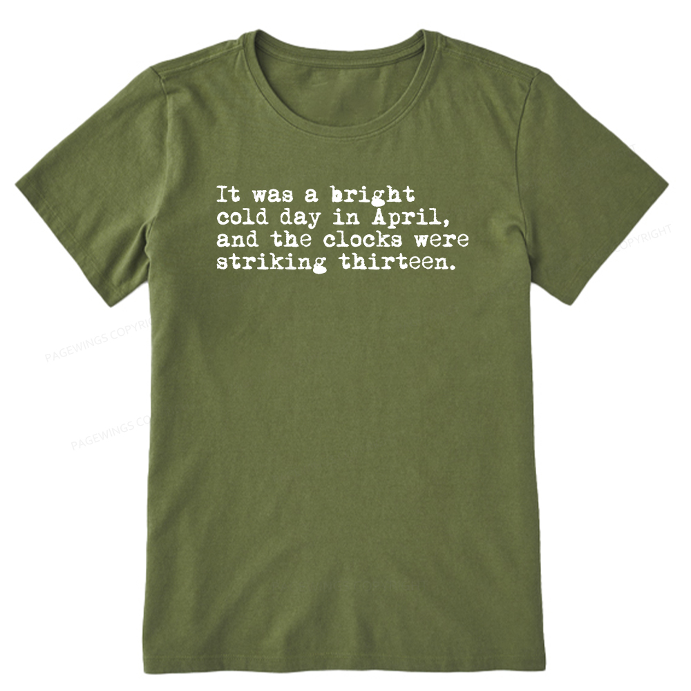 Pagewings Orwell It Was A Bright Cold Day In April Unisex Classic T-shirt