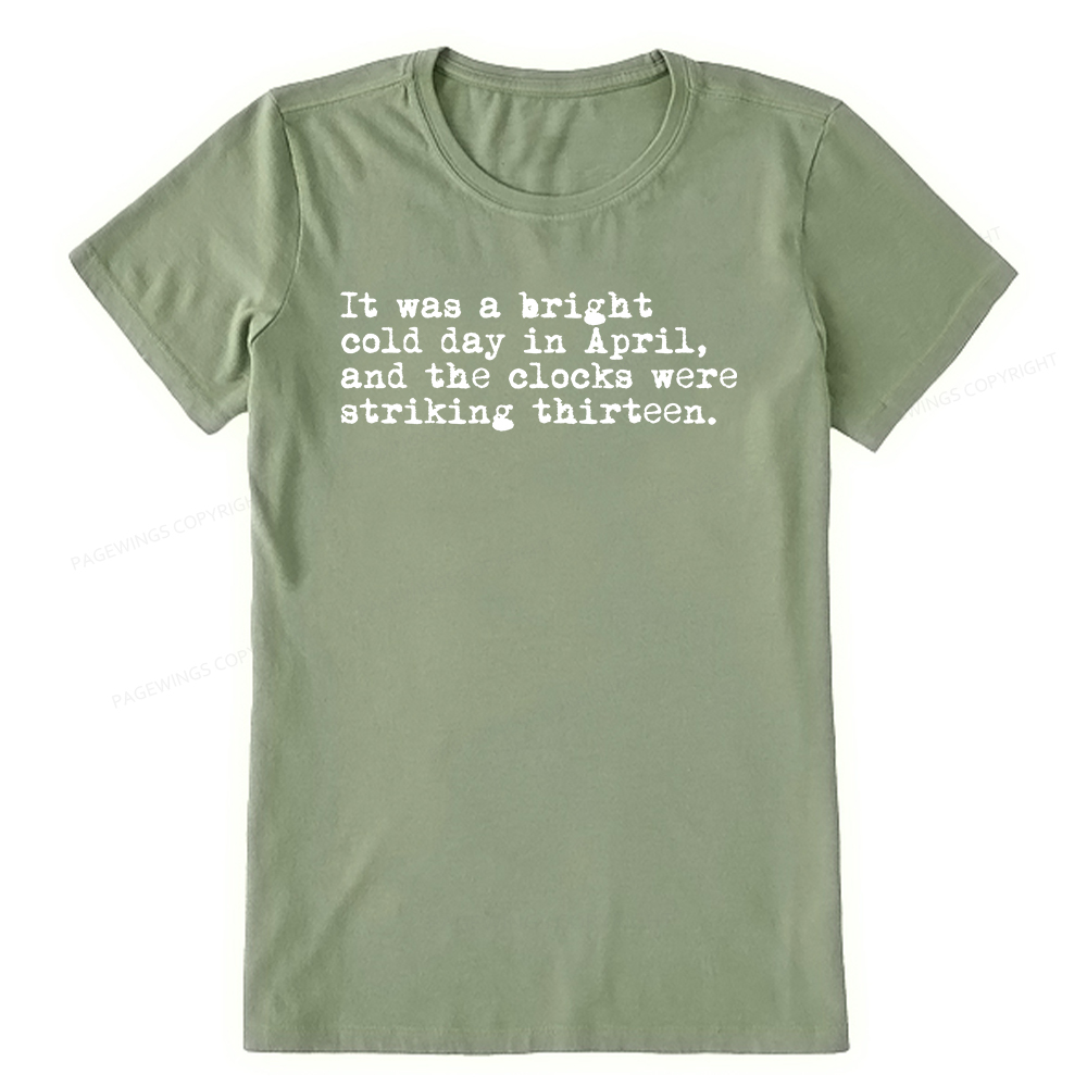 Pagewings Orwell It Was A Bright Cold Day In April Unisex Classic T-shirt