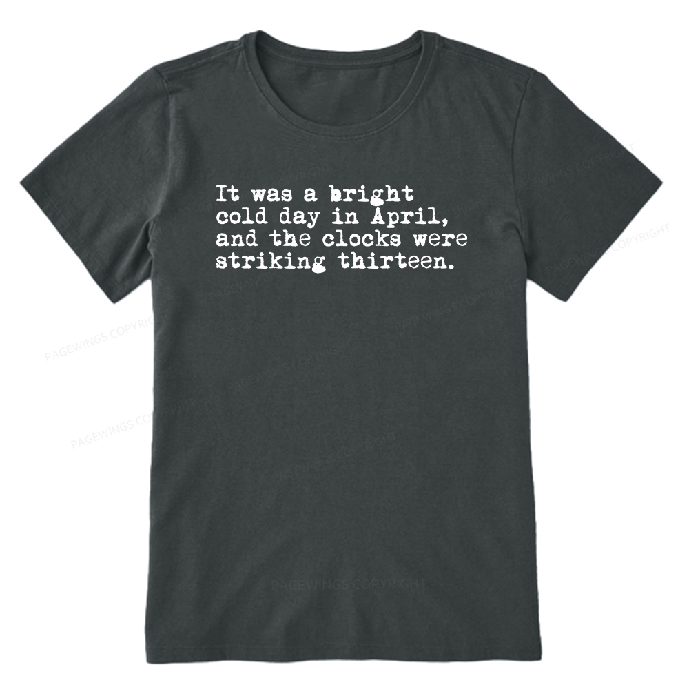 Pagewings Orwell It Was A Bright Cold Day In April Unisex Classic T-shirt