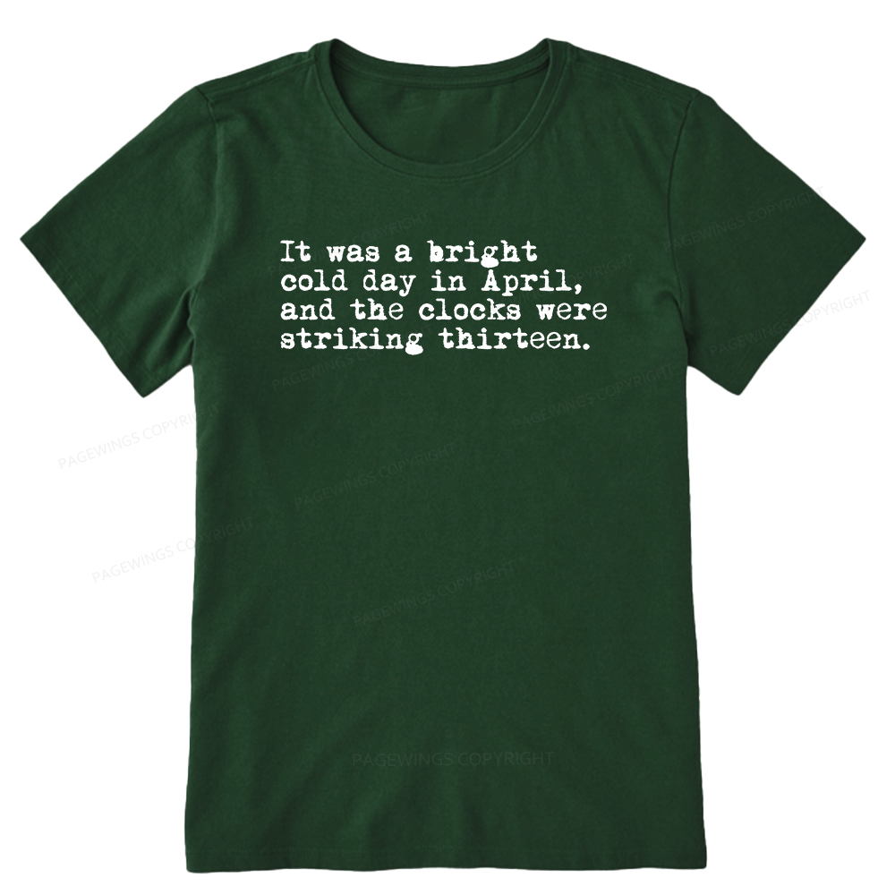 Pagewings Orwell It Was A Bright Cold Day In April Unisex Classic T-shirt