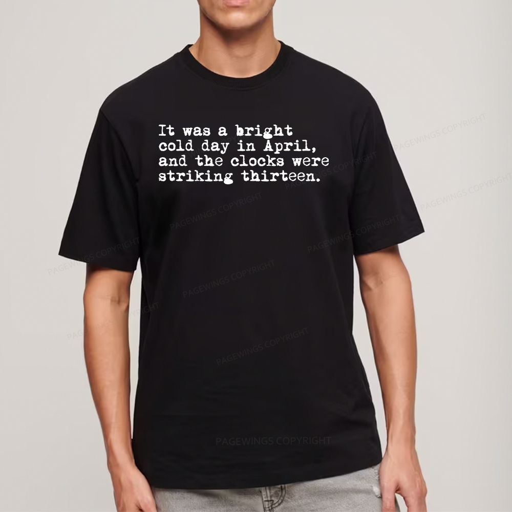 Pagewings Orwell It Was A Bright Cold Day In April Unisex Classic T-shirt
