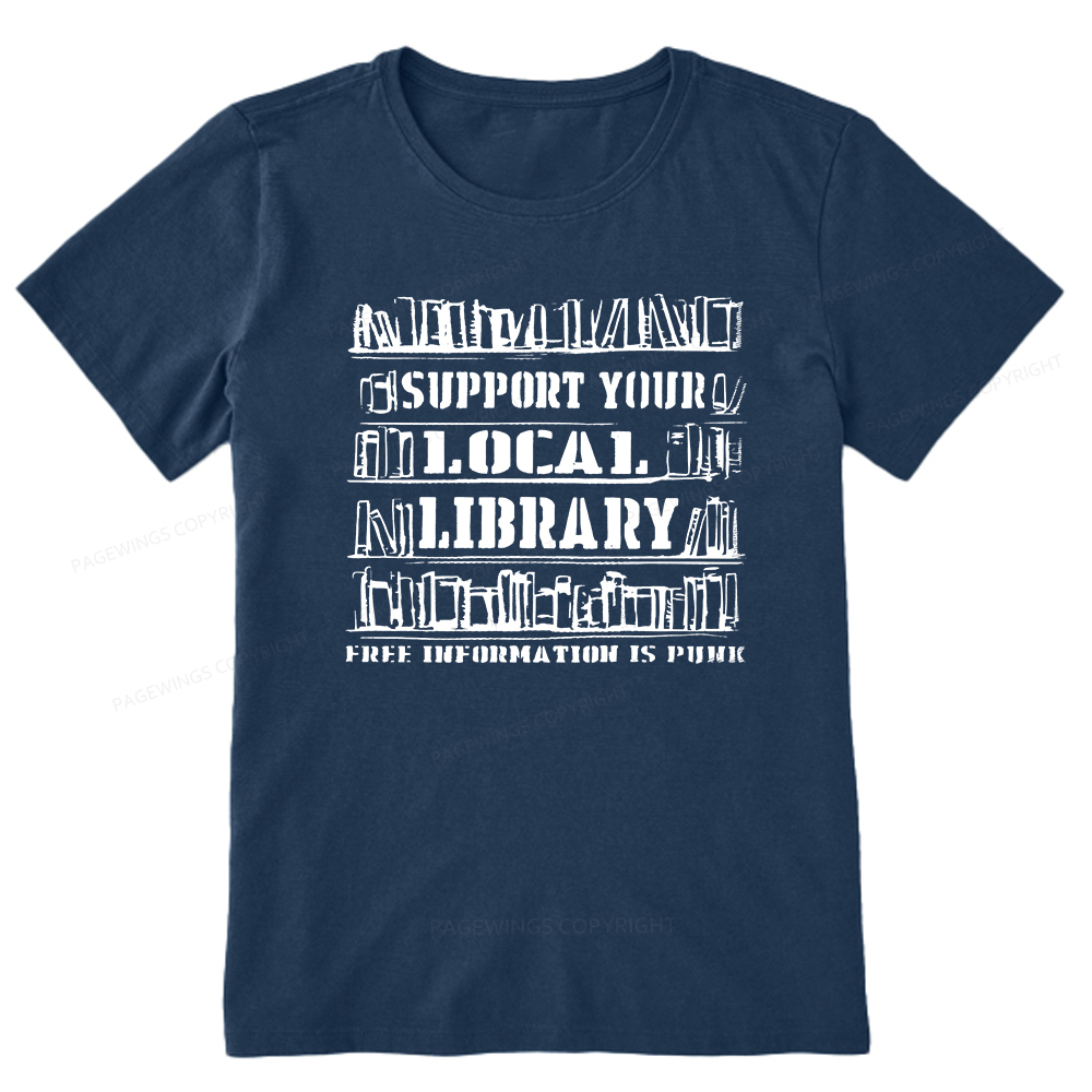 Pagewings Support Your Local Library Unisex Classic T-shirt