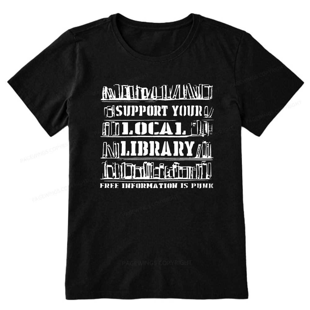 Pagewings Support Your Local Library Unisex Classic T-shirt