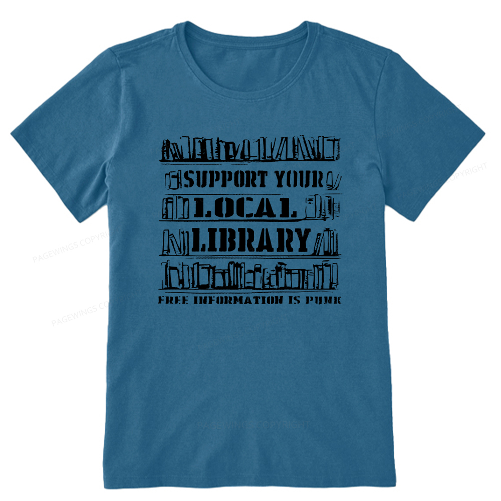 Pagewings Support Your Local Library Unisex Classic T-shirt