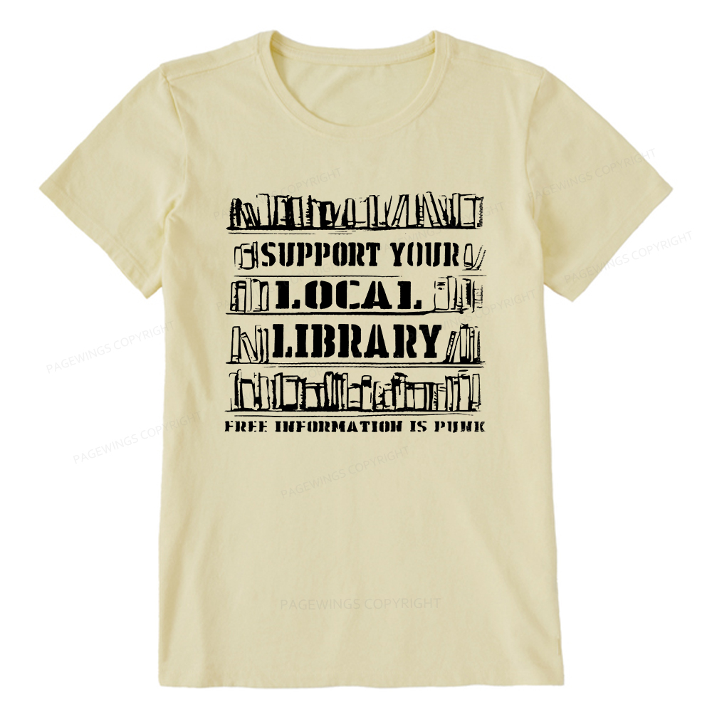 Pagewings Support Your Local Library Unisex Classic T-shirt