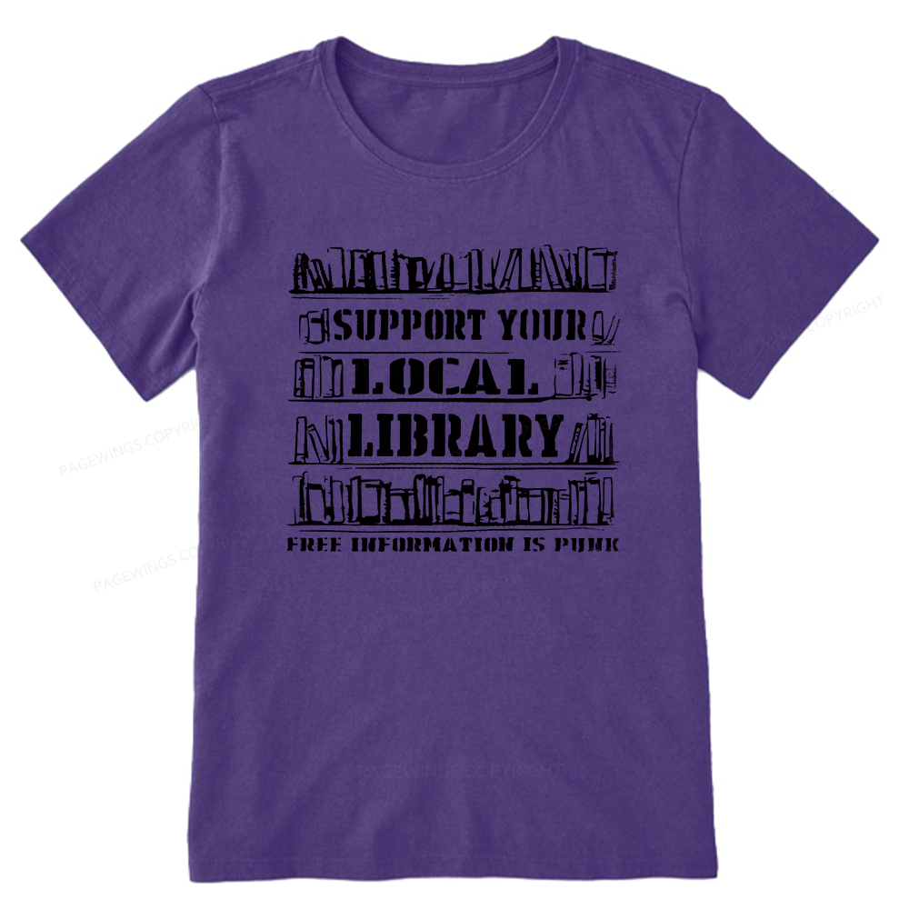 Pagewings Support Your Local Library Unisex Classic T-shirt