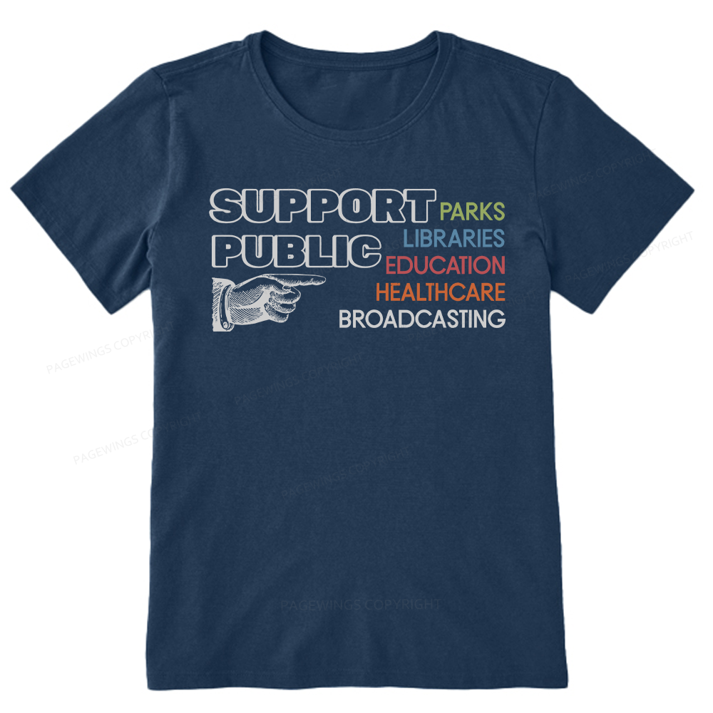 Pagewings Support Public Parks Libraries Education Unisex Classic T-shirt