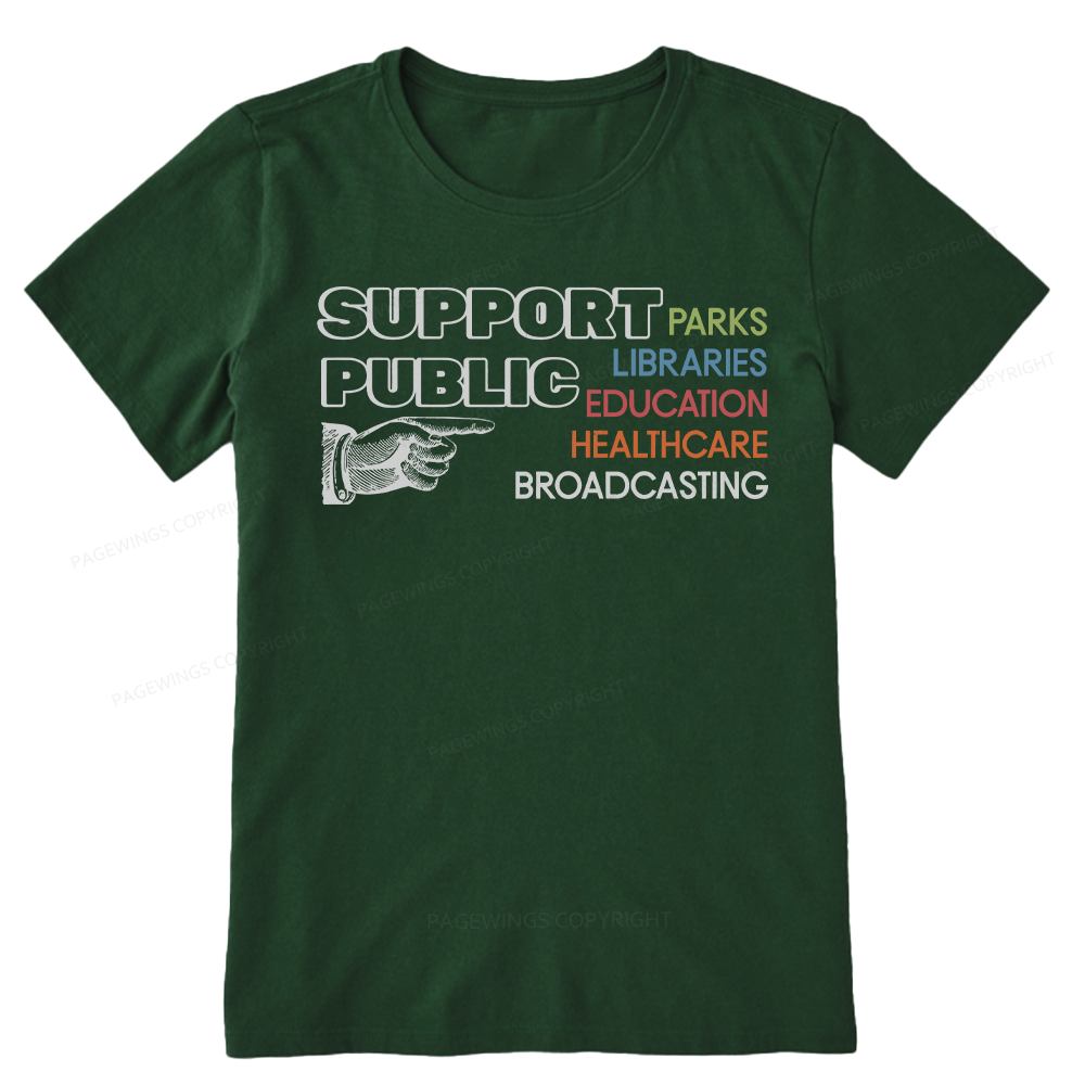 Pagewings Support Public Parks Libraries Education Unisex Classic T-shirt