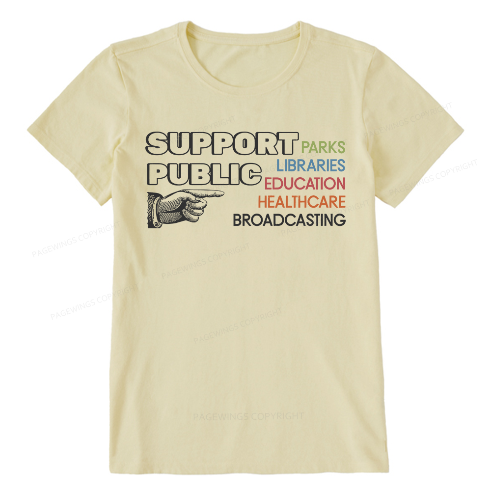 Pagewings Support Public Parks Libraries Education Unisex Classic T-shirt