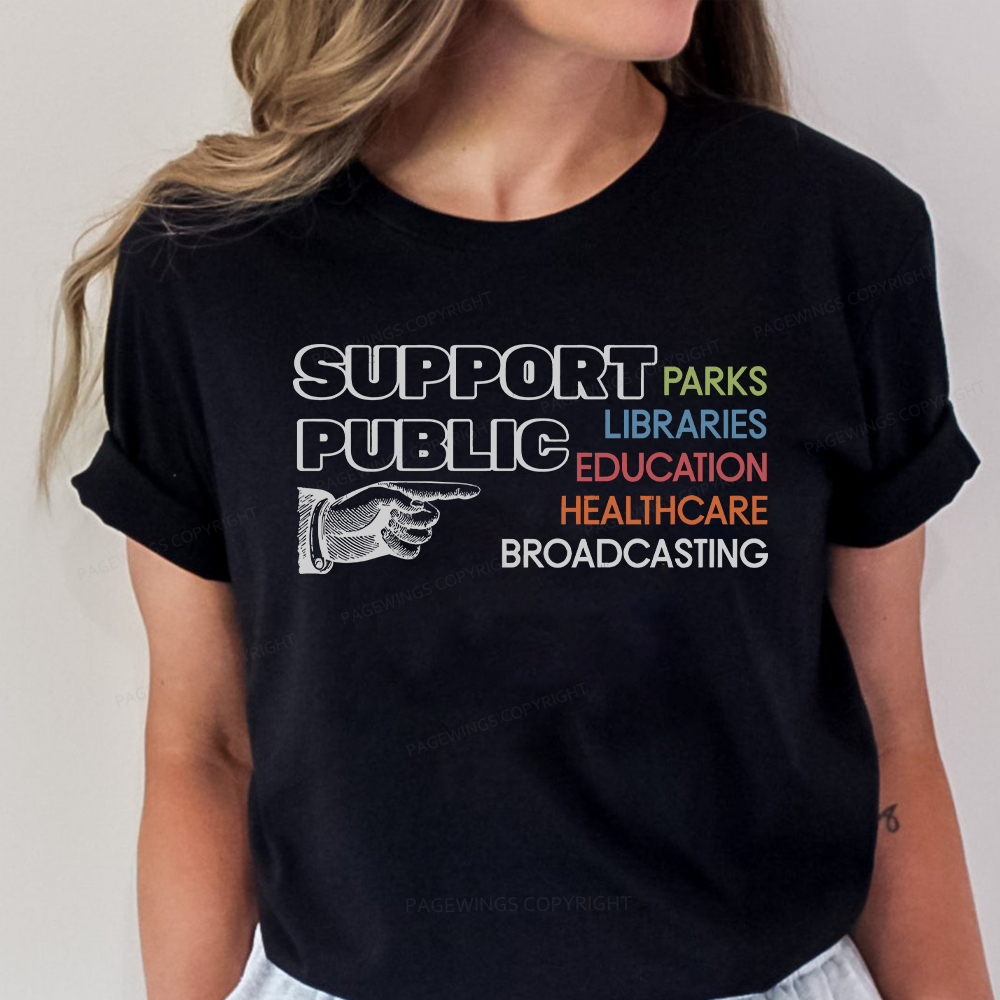 Pagewings Support Public Parks Libraries Education Unisex Classic T-shirt