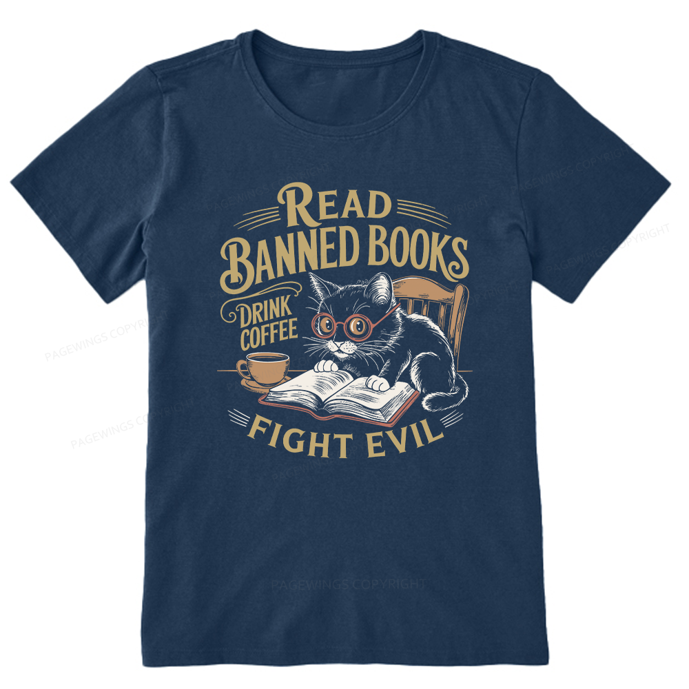 Pagewings Read Books Drink Coffee Fight Evil Unisex Classic T-shirt