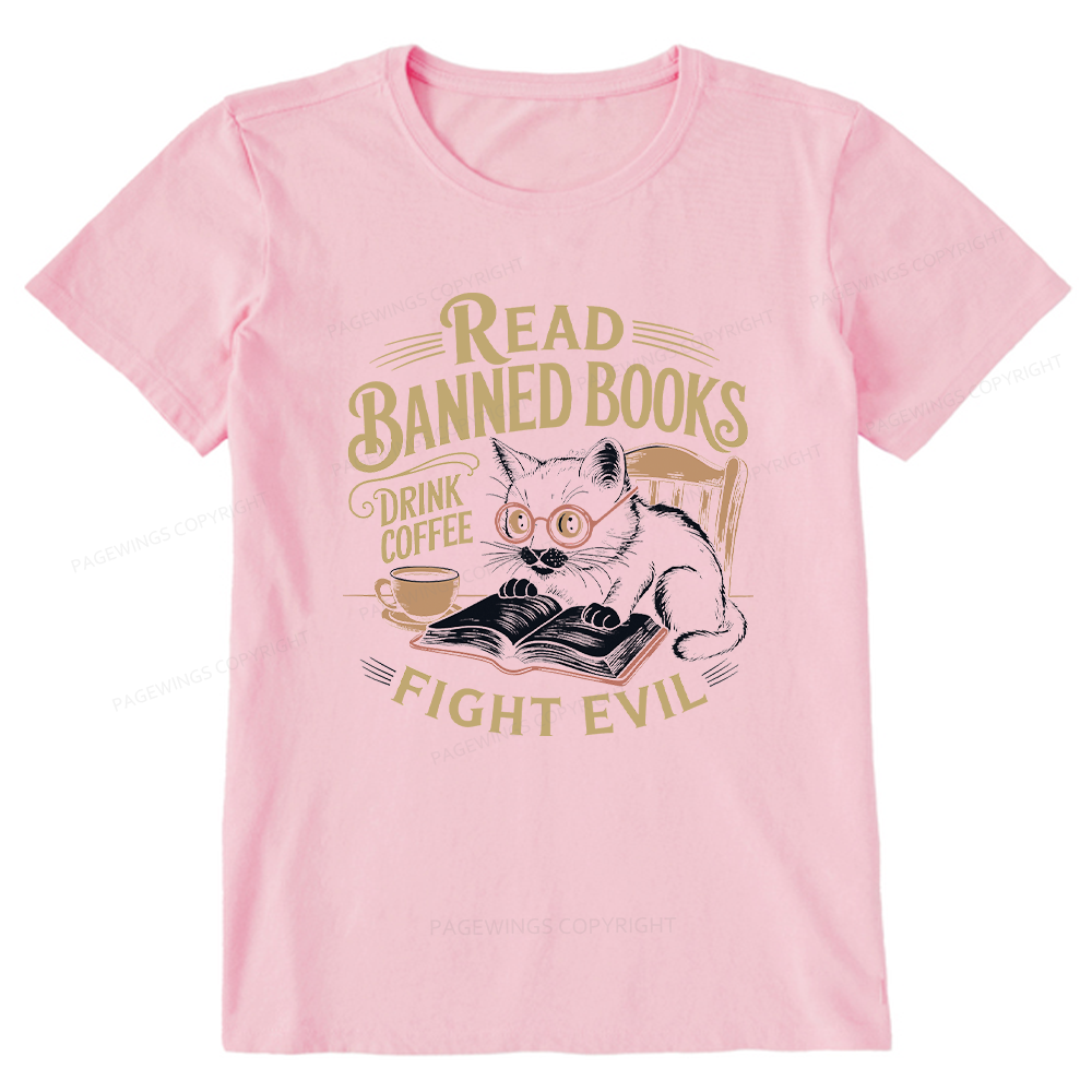Pagewings Read Books Drink Coffee Fight Evil Unisex Classic T-shirt