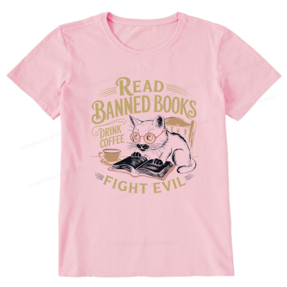 Pagewings Read Books Drink Coffee Fight Evil Unisex Classic T-shirt
