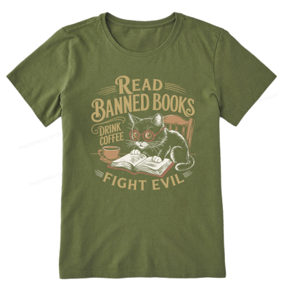 Pagewings Read Books Drink Coffee Fight Evil Unisex Classic T-shirt