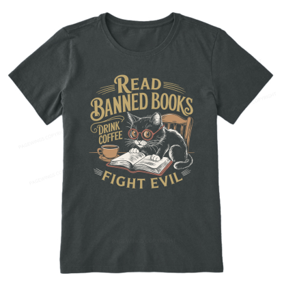 Pagewings Read Books Drink Coffee Fight Evil Unisex Classic T-shirt
