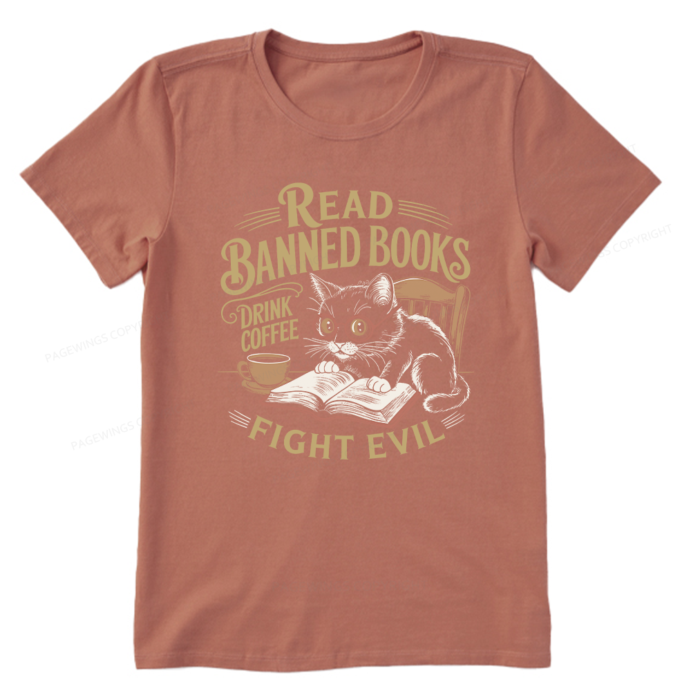 Pagewings Read Books Drink Coffee Fight Evil Unisex Classic T-shirt