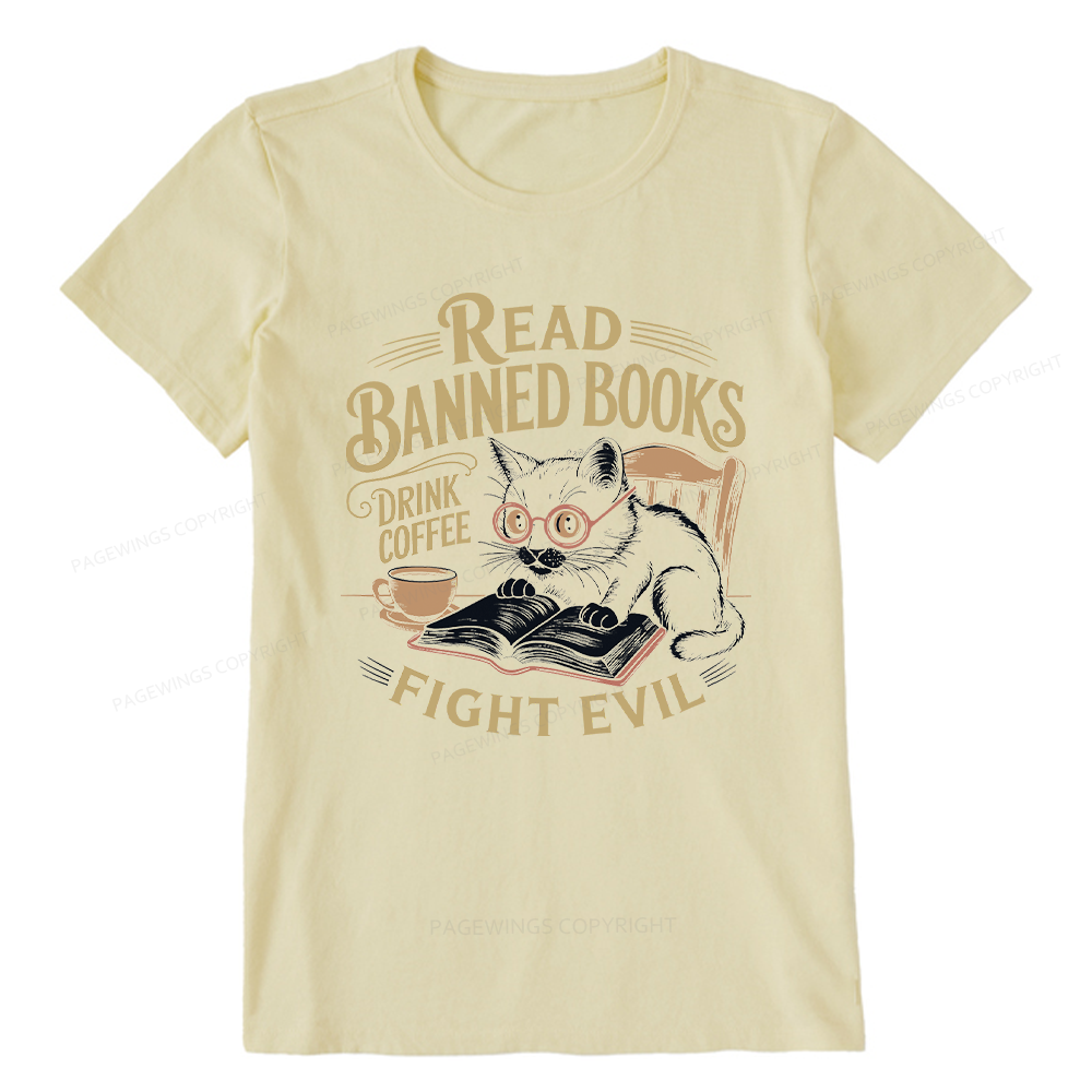 Pagewings Read Books Drink Coffee Fight Evil Unisex Classic T-shirt