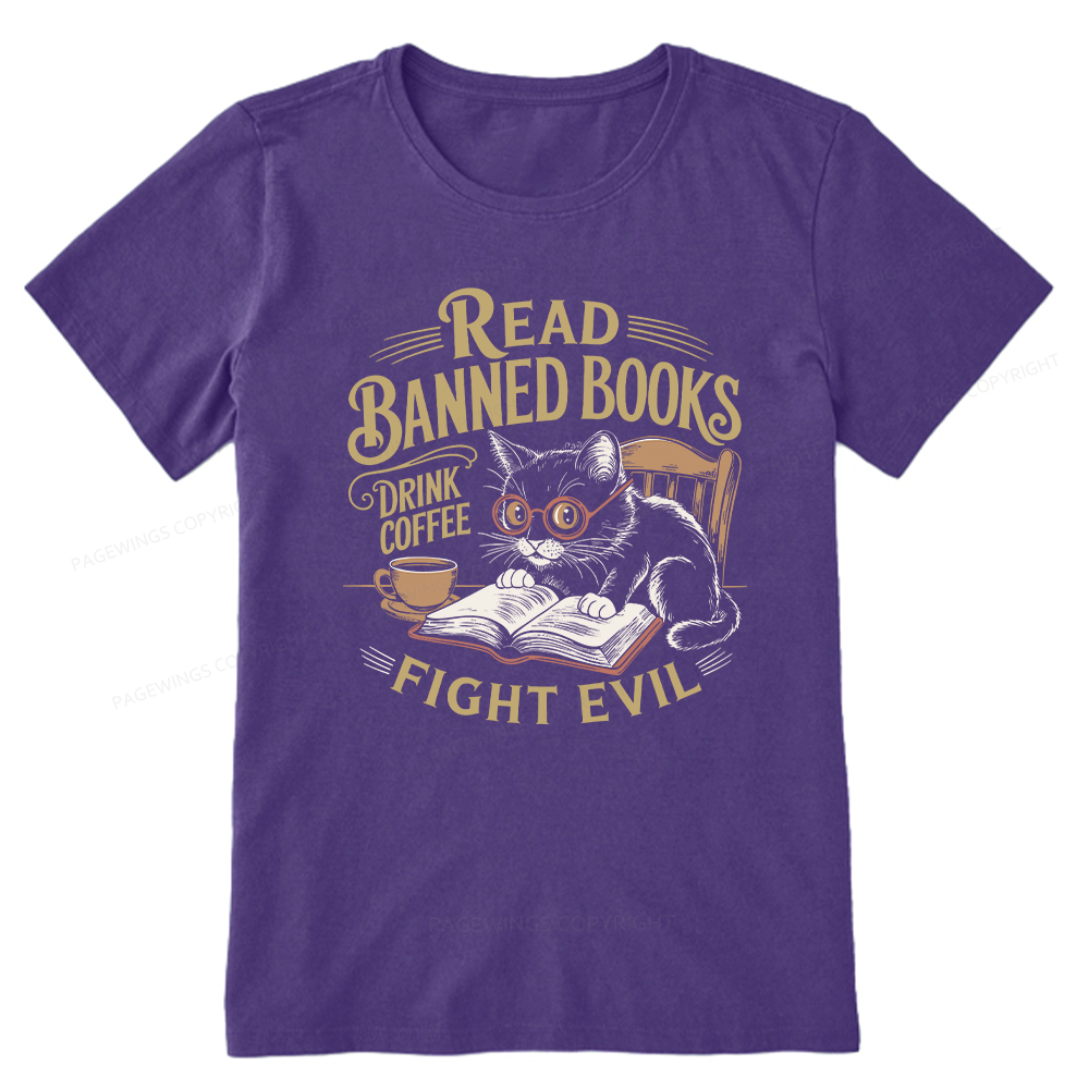 Pagewings Read Books Drink Coffee Fight Evil Unisex Classic T-shirt