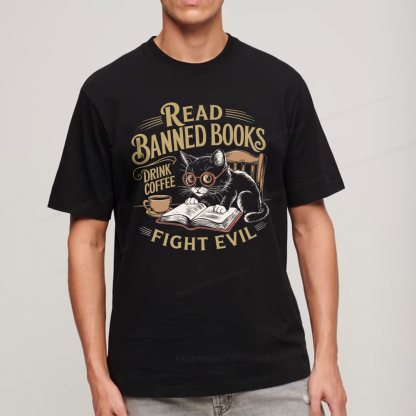 Pagewings Read Books Drink Coffee Fight Evil Unisex Classic T-shirt