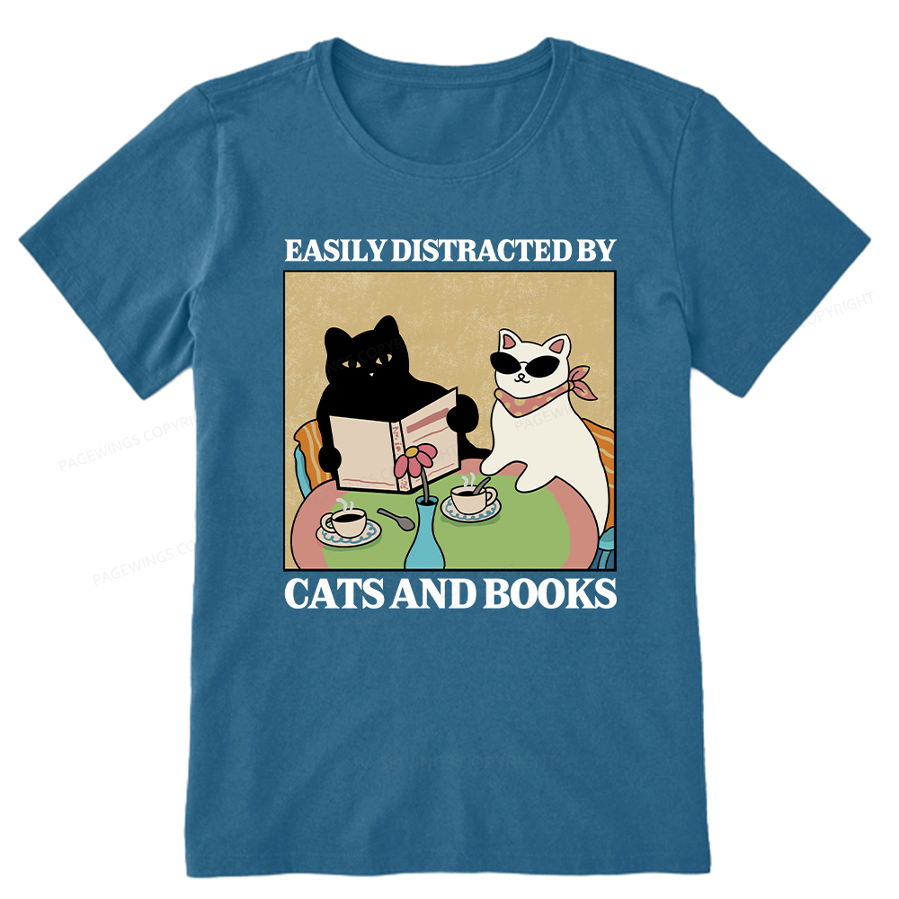 Pagewings Cats And Books Unisex Classic T-shirt