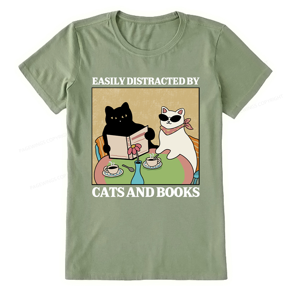 Pagewings Cats And Books Unisex Classic T-shirt
