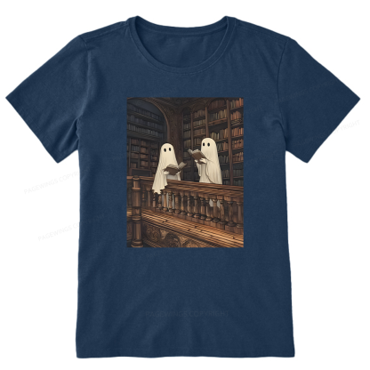 Pagewings Halloween Ghost Reading Unisex Classic T-shirt