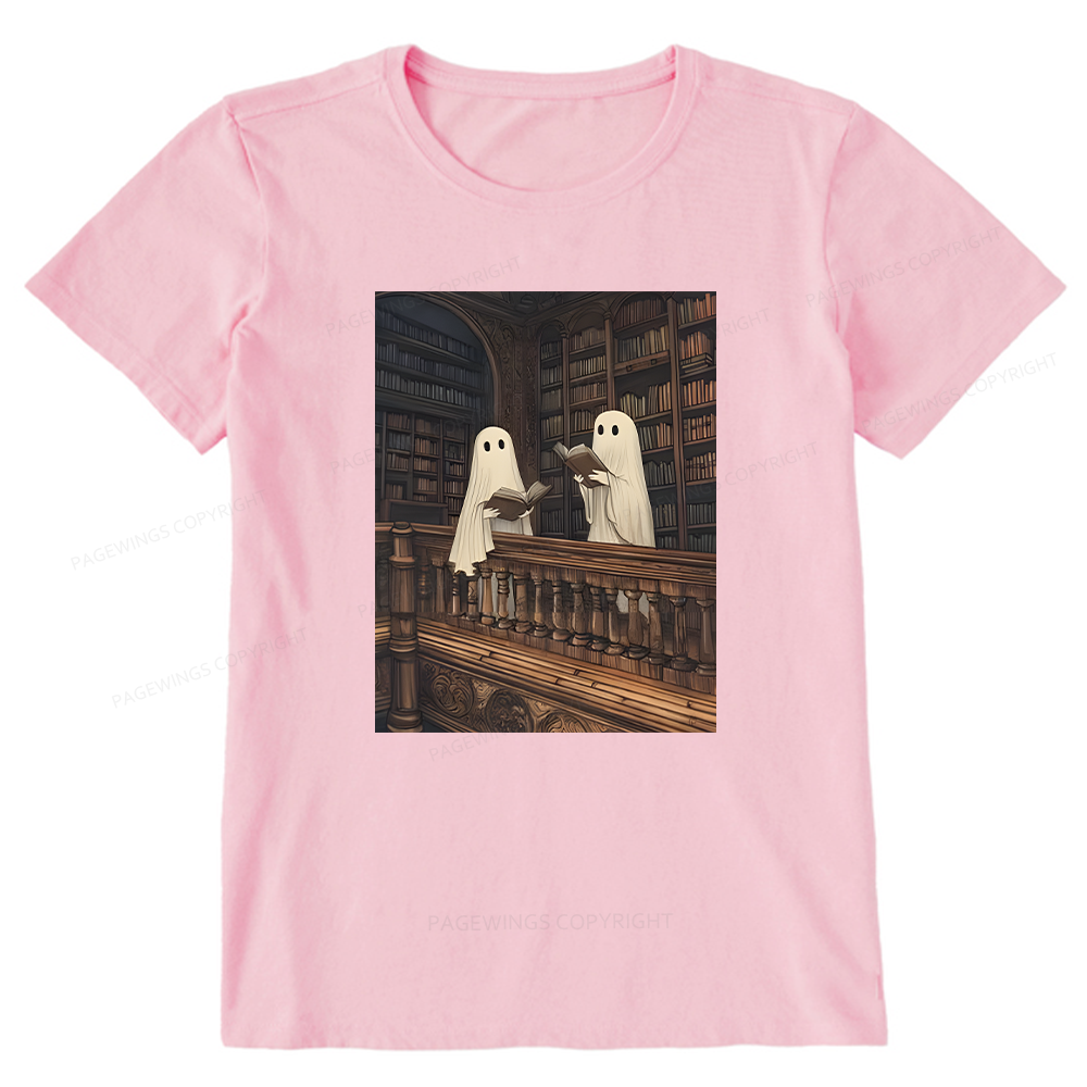 Pagewings Halloween Ghost Reading Unisex Classic T-shirt
