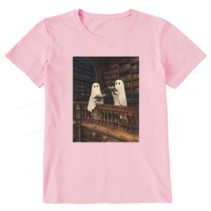 Pagewings Halloween Ghost Reading Unisex Classic T-shirt