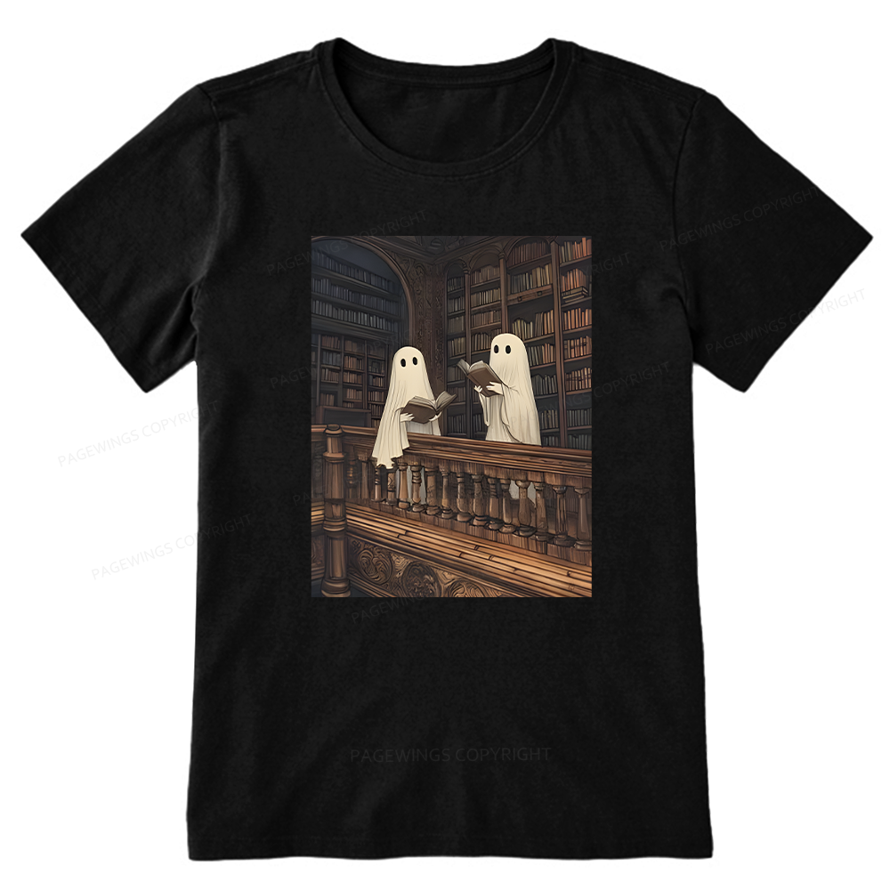 Pagewings Halloween Ghost Reading Unisex Classic T-shirt