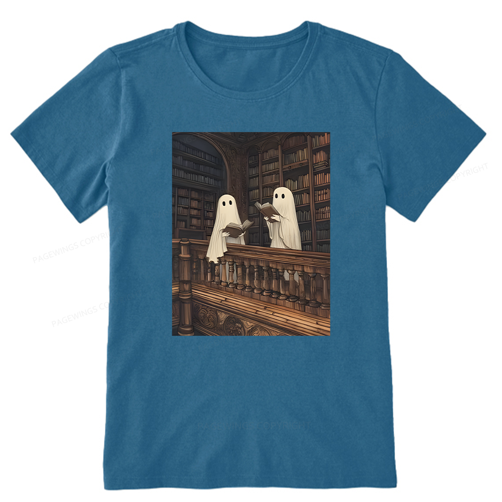 Pagewings Halloween Ghost Reading Unisex Classic T-shirt