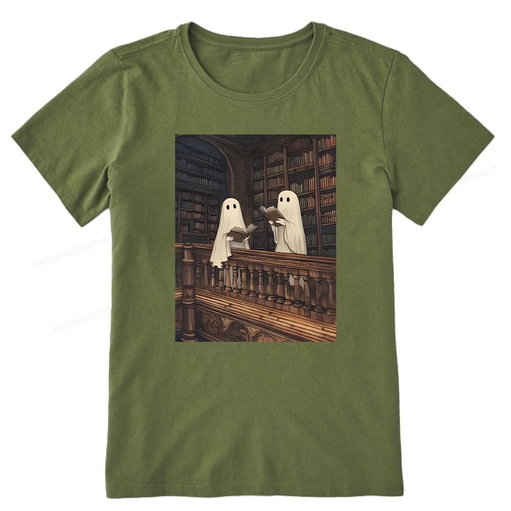 Pagewings Halloween Ghost Reading Unisex Classic T-shirt