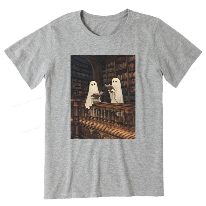 Pagewings Halloween Ghost Reading Unisex Classic T-shirt