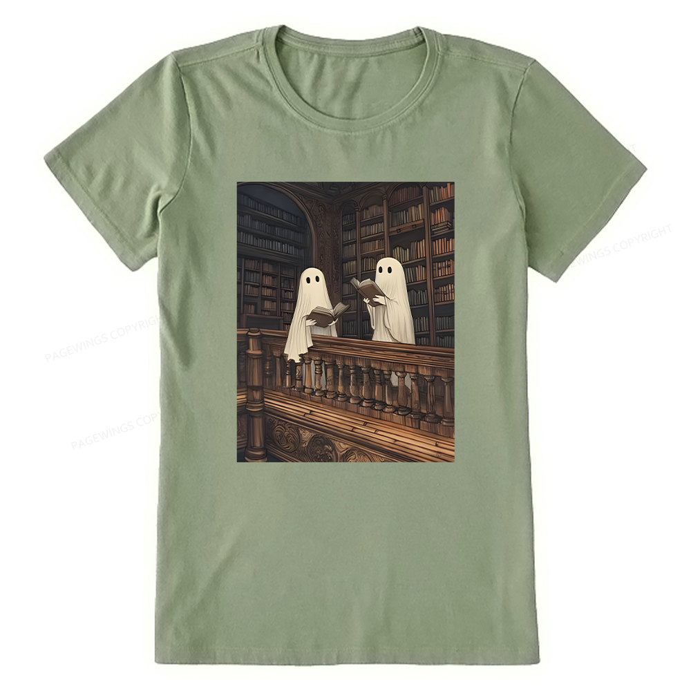 Pagewings Halloween Ghost Reading Unisex Classic T-shirt