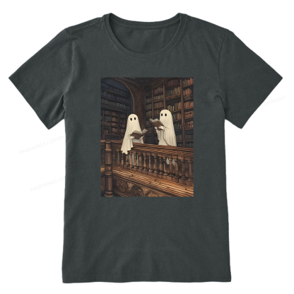 Pagewings Halloween Ghost Reading Unisex Classic T-shirt