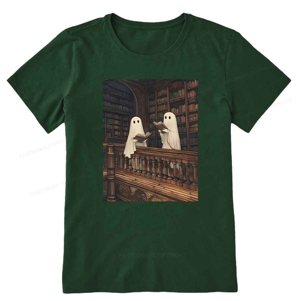 Pagewings Halloween Ghost Reading Unisex Classic T-shirt