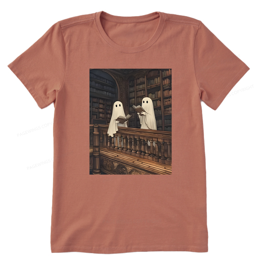 Pagewings Halloween Ghost Reading Unisex Classic T-shirt