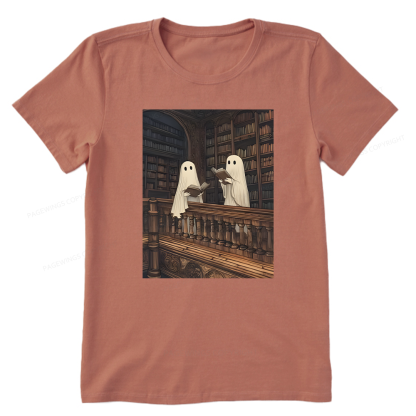 Pagewings Halloween Ghost Reading Unisex Classic T-shirt